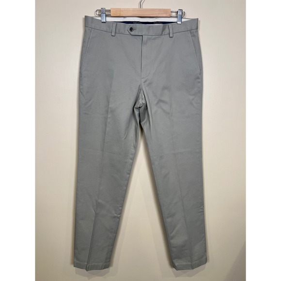 Brooks Brothers Other - Brooks Brothers Advantage Chino Pants Mens 33/32 Grey Milano Slim Fit Flat Front